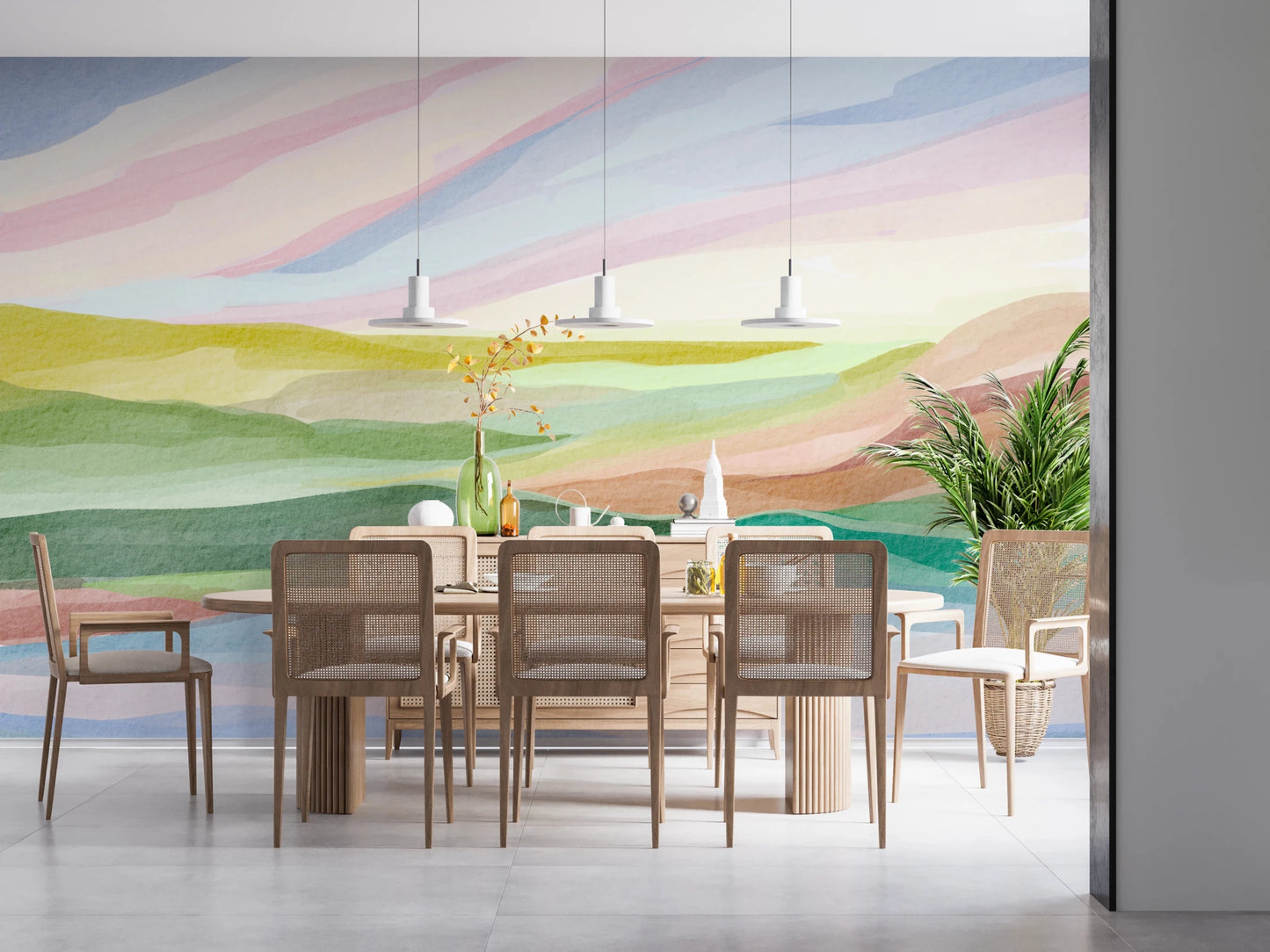Artistic colorful hills for a vibrant feature wall., GD8470