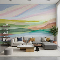 Lively hills and hues design in watercolor style., GD8470