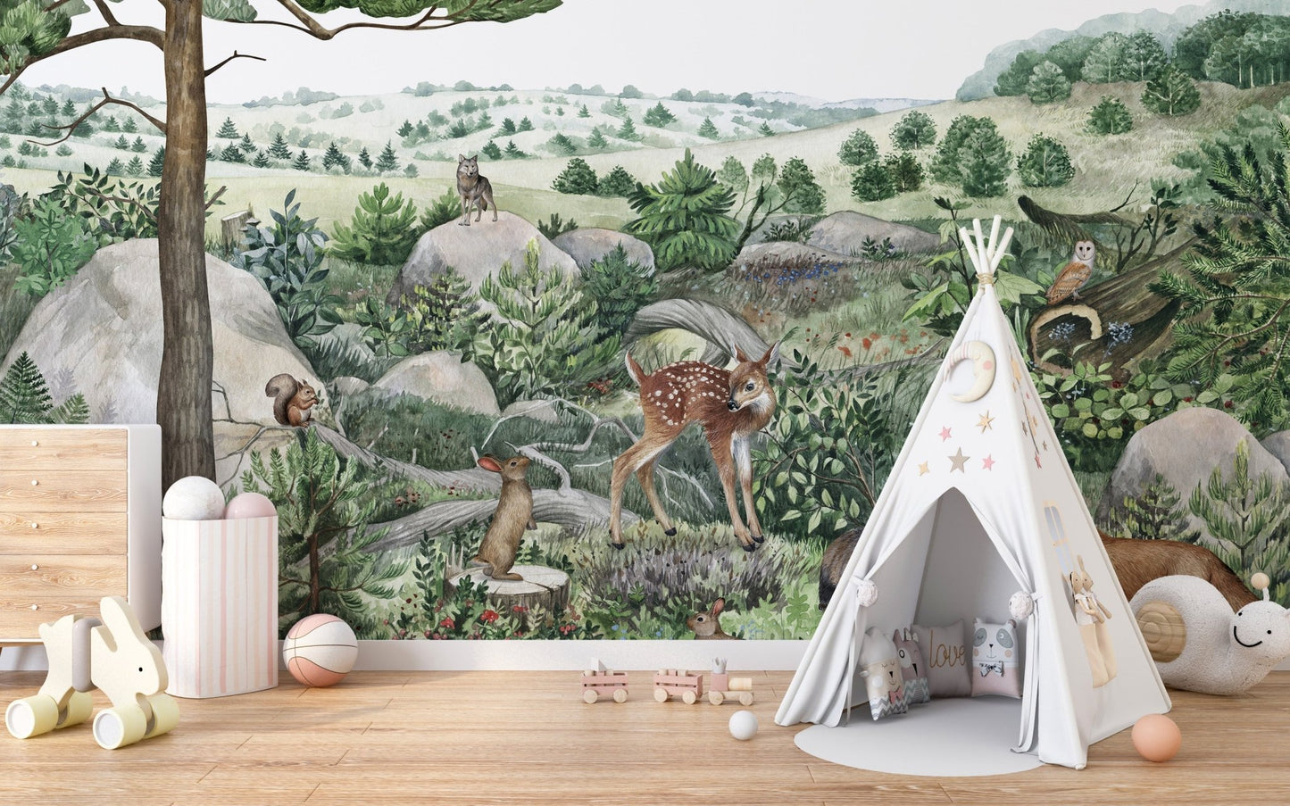 Happy Hills Wallpaper Wall Murals - Giffywalls
