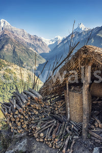 Breathtaking Himalayan mountain pass mural.