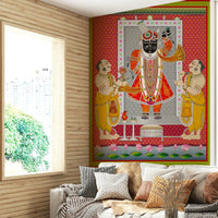 The color palette is warm, with extensive use of gold, red, and orange.
