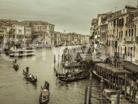 Dreamy sepia photograph of the Historic Grand Canal wall mural landscape.