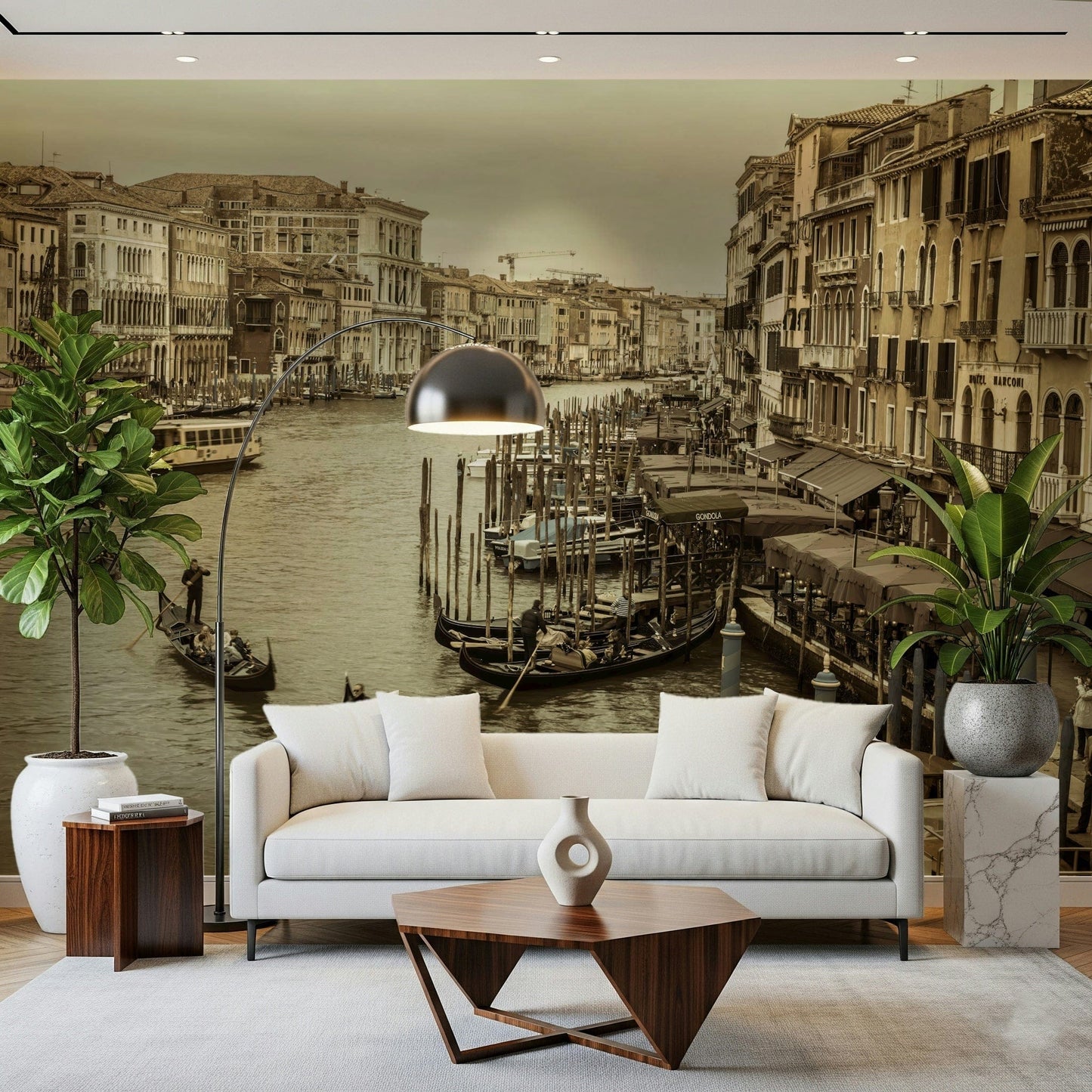 Beautiful old cityscape of Venice on the Historic Grand Canal wallpaper for walls.