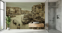 Architectural row houses beside the Historic Grand Canal wallpaper for walls.