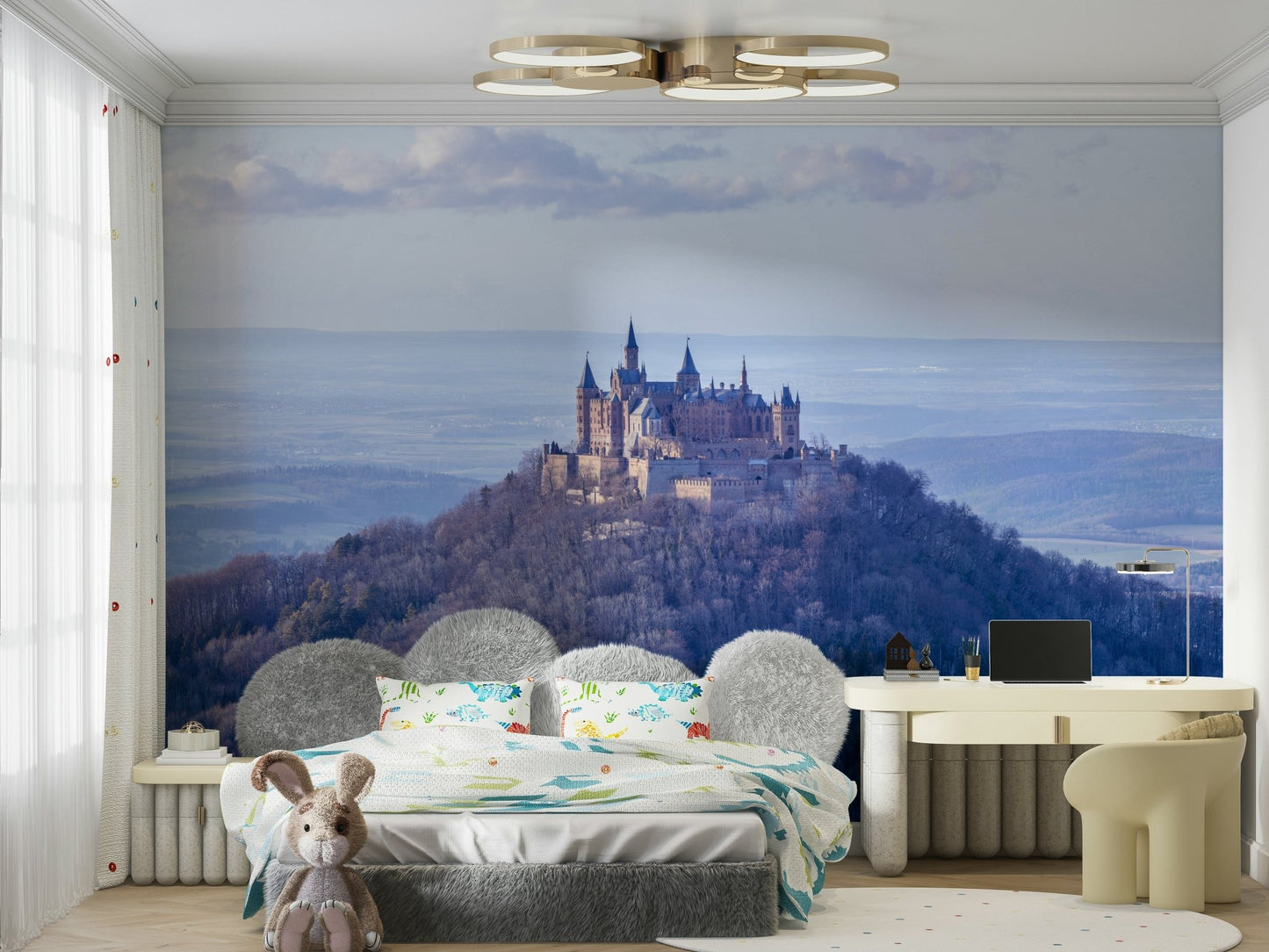 Timeless beauty of Hohenzollern Castle wall mural.

