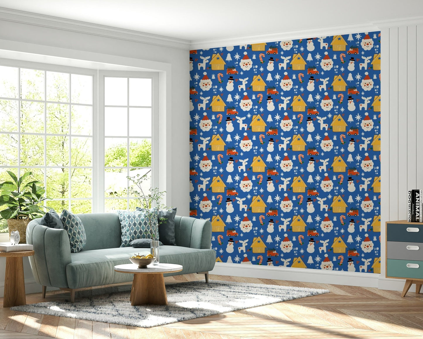 Charming Holiday Cheer Doodle pattern with happy winter characters., GD6559