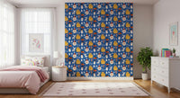 Playful Santa Claus face on a festive peel and stick wallpaper., GD6559