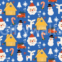 Holiday Cheer Doodle pattern filled with HO HO HO text and berries., GD6559