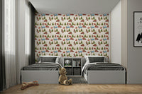 An artistic holiday design wallpaper mural.

