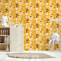 Seamless Christmas design with little red trucks, Holiday Whimsy Wallpaper.