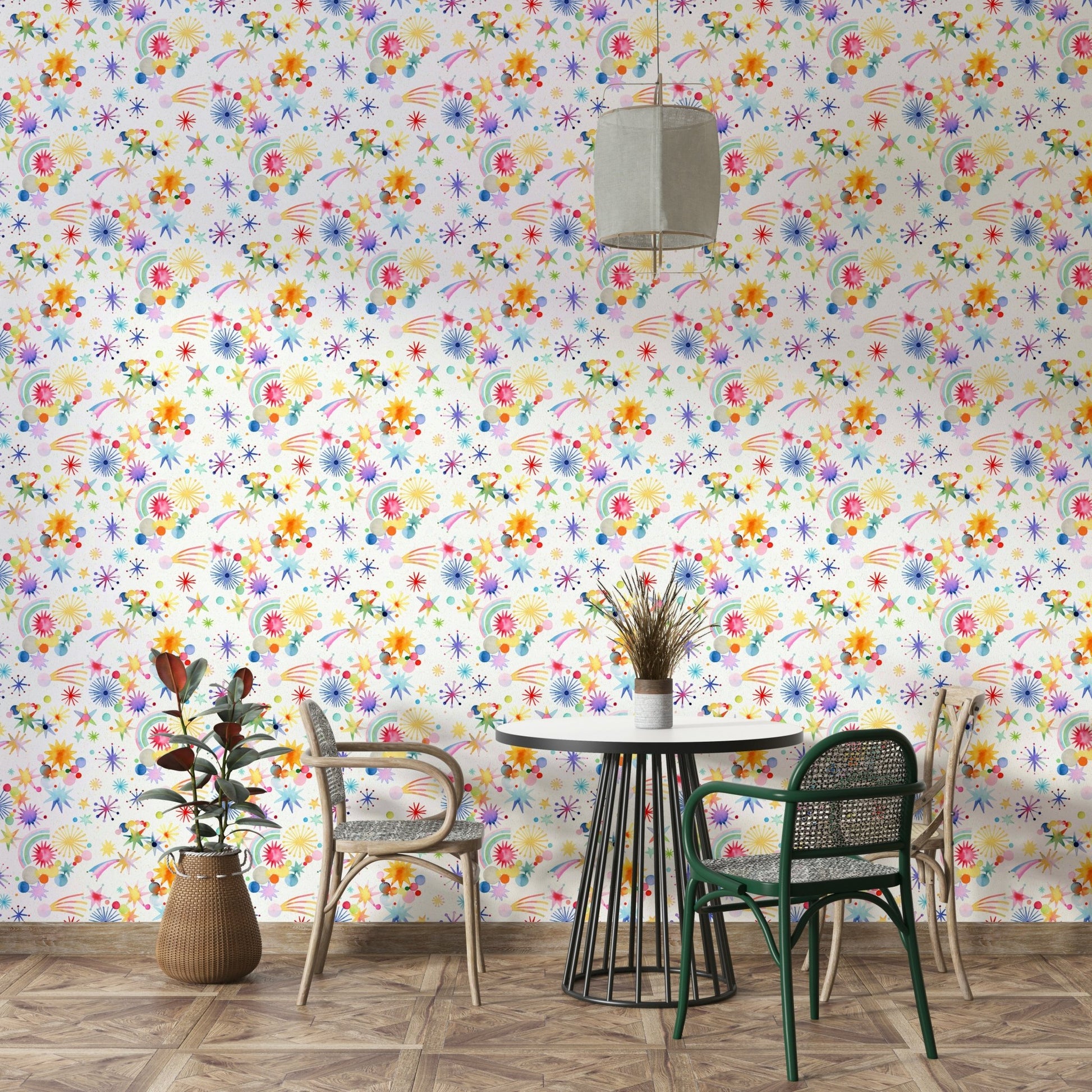 Playroom starry mural design

