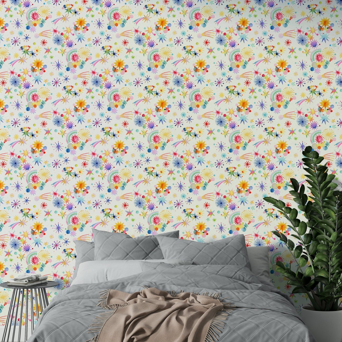 Star pattern mural for kids

