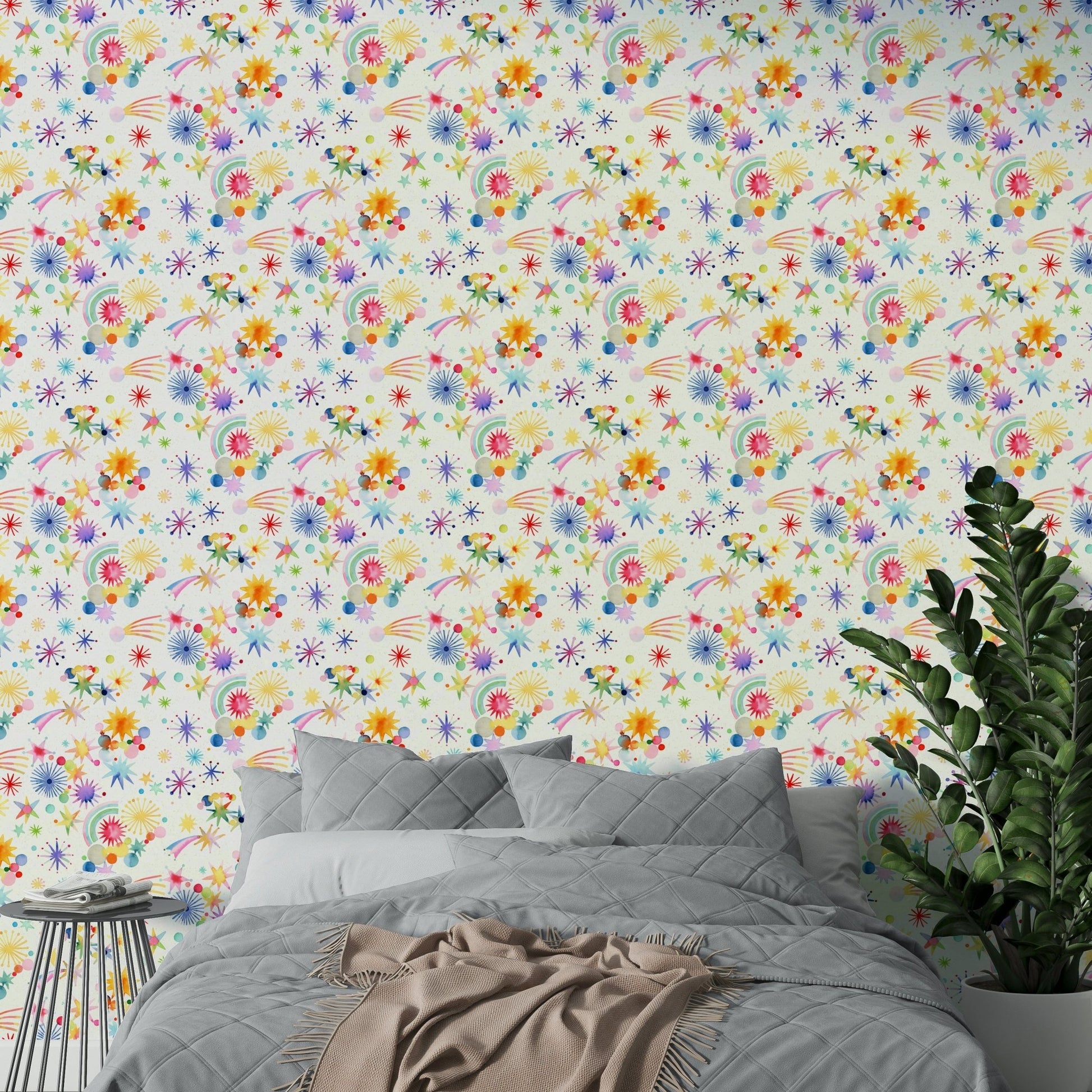 Star pattern mural for kids

