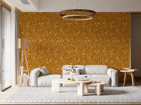 Soft living room finished in Homeland Floral Golden Wallpaper