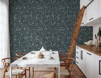 Kitchen finished in Homeland Floral Outer Space Wallpaper detail