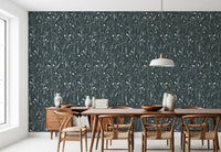 Dining corner finished in Homeland Floral Outer Space Wallpaper and pendant lighting