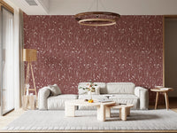 Modern living with Homeland Floral Terracotta Wallpaper in warm earthy tones