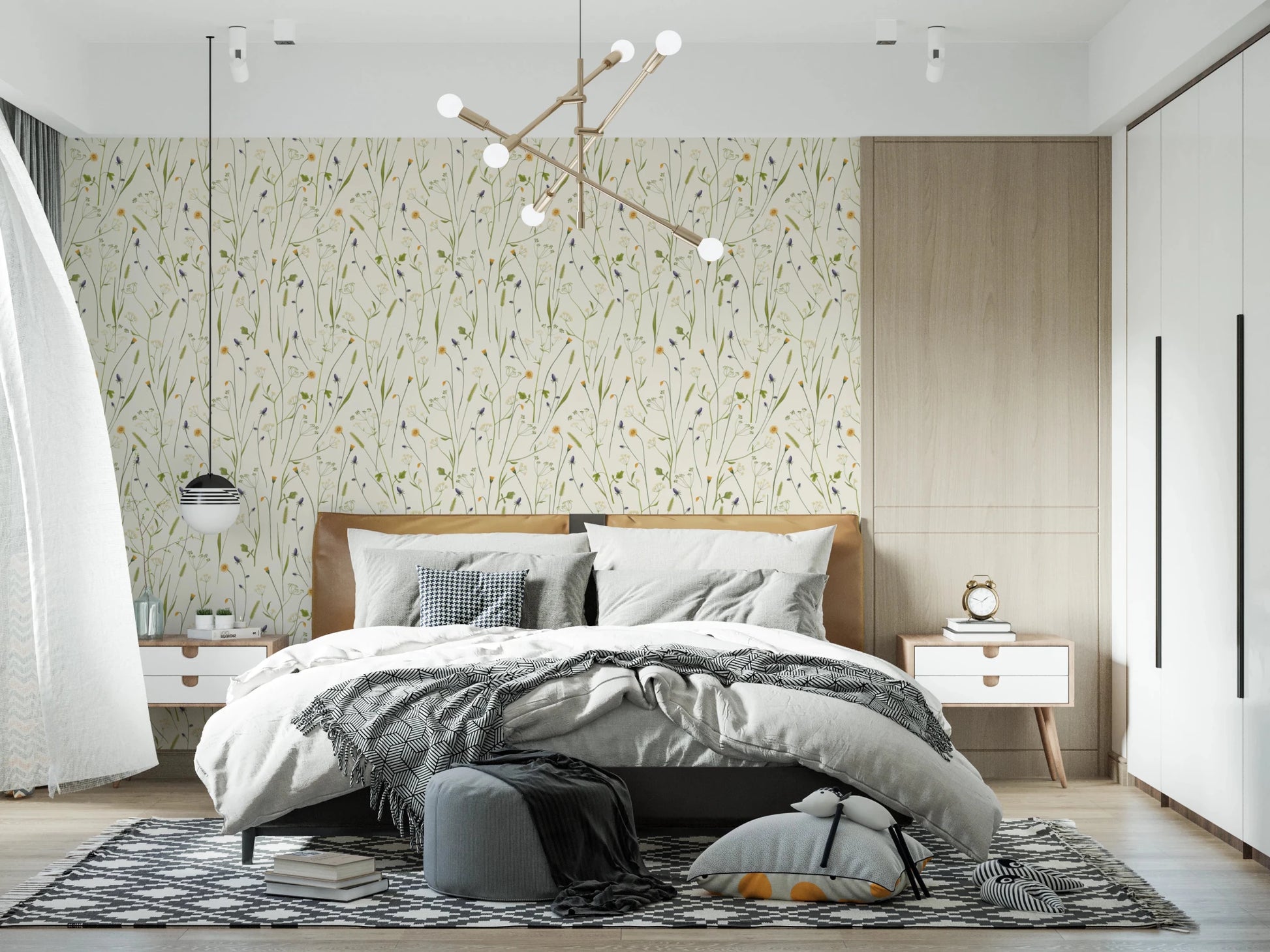 Natural light works beautifully with the subtle detail of this bedroom 