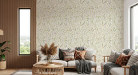 Homeland Floral Wallpaper gives this window-side lounge a light and settled feel