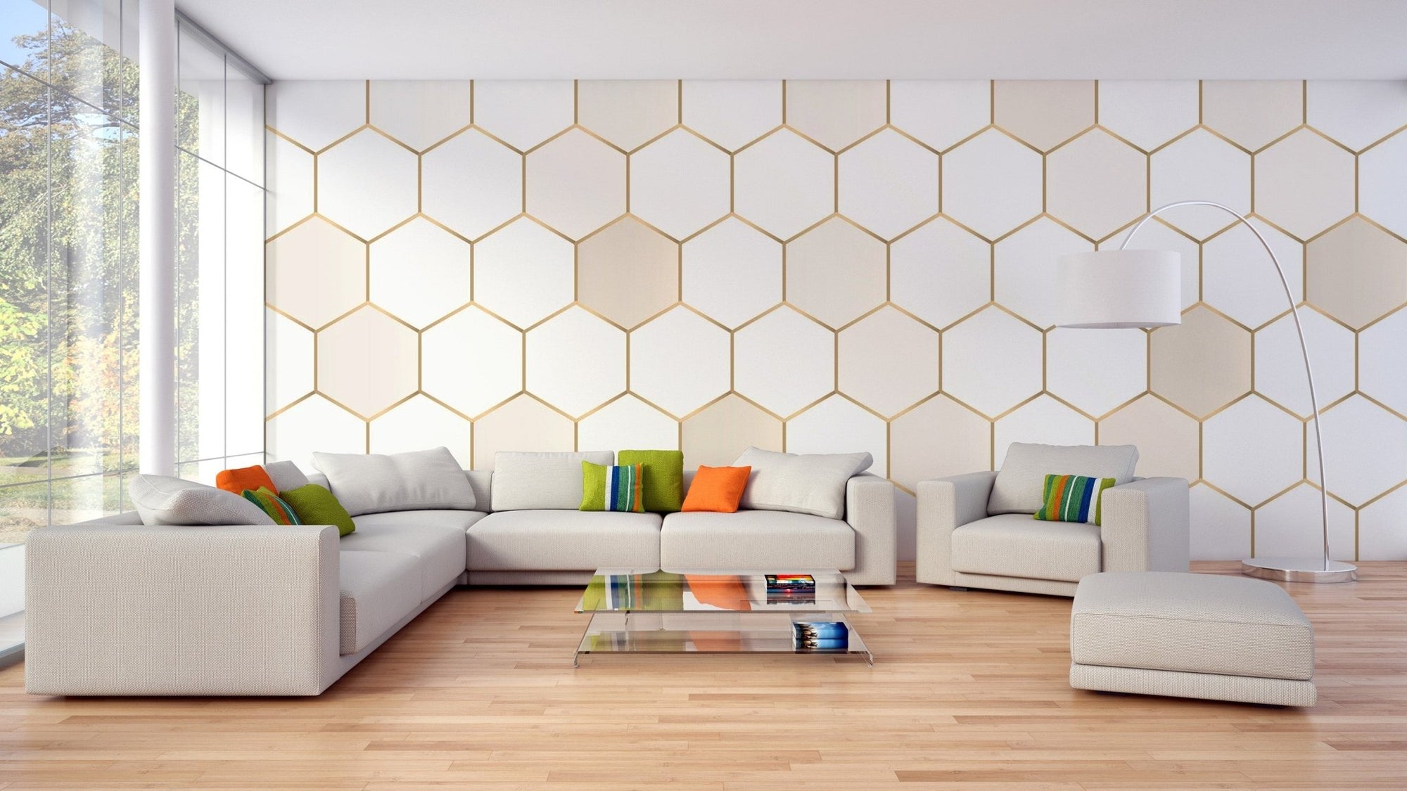 Honeycomb Hexagon Wallpaper Mural abstract-05
