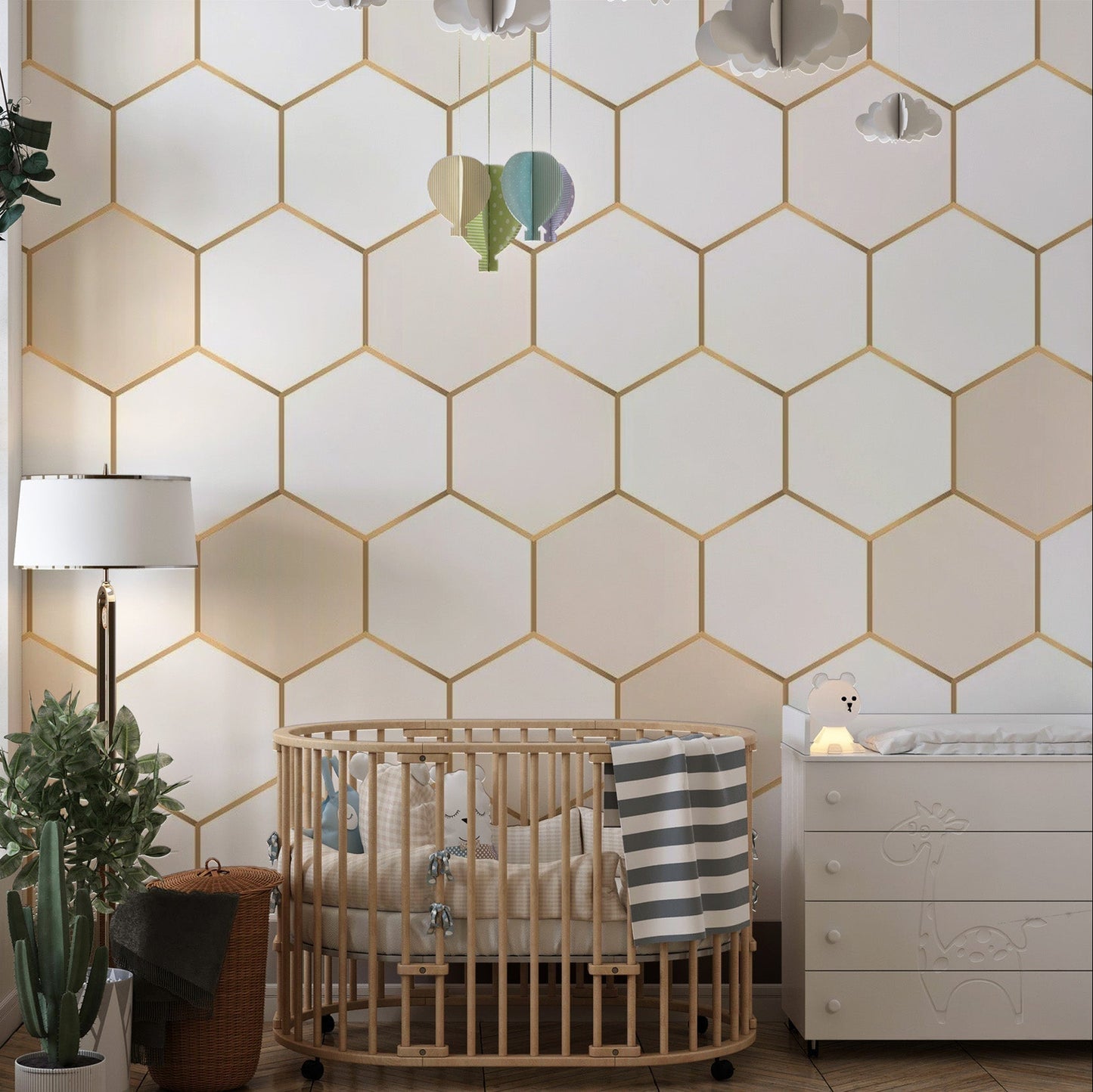 Modern Hexagon Honeycomb Wall Mural abstract-05
