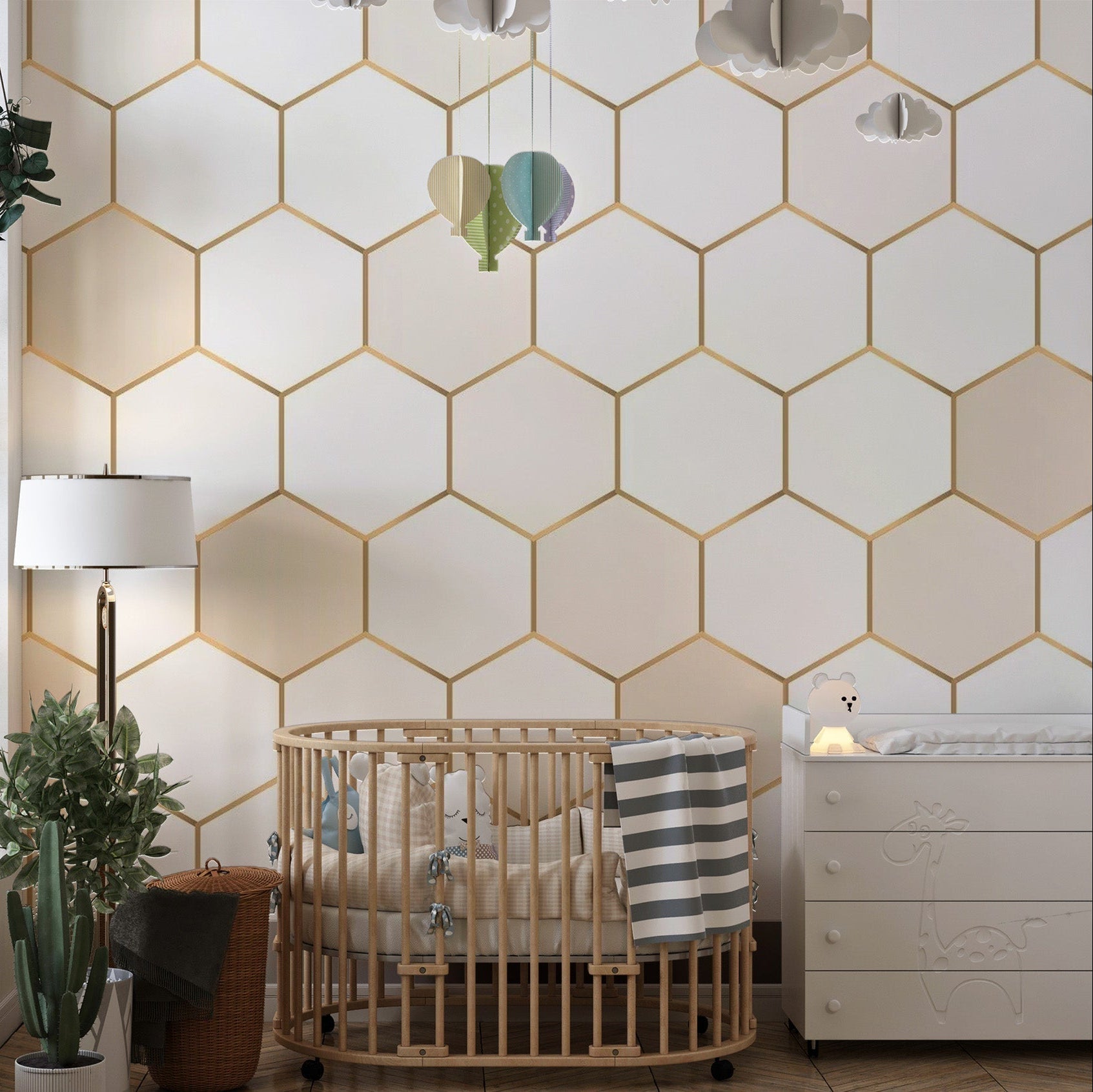 Modern Hexagon Honeycomb Wall Mural abstract-05

