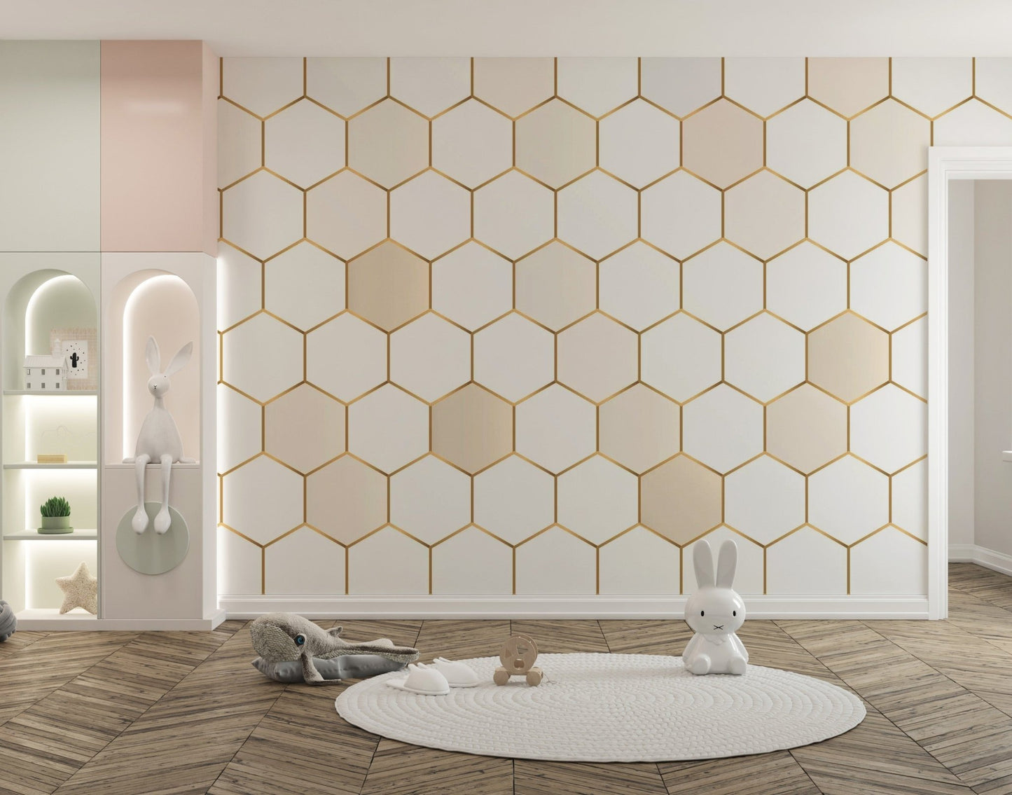 Geometric Honeycomb Hexagon Mural
 abstract-05