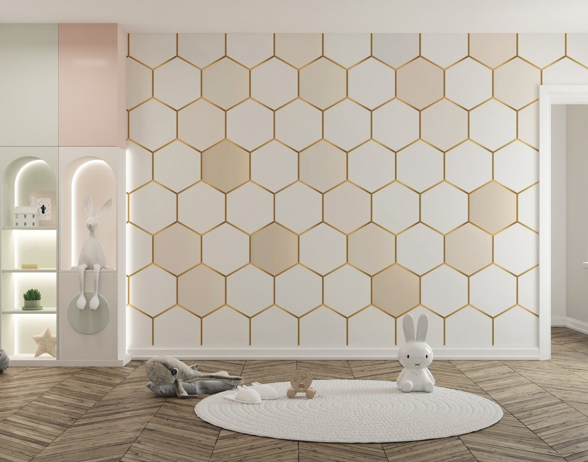Geometric Honeycomb Hexagon Mural
 abstract-05