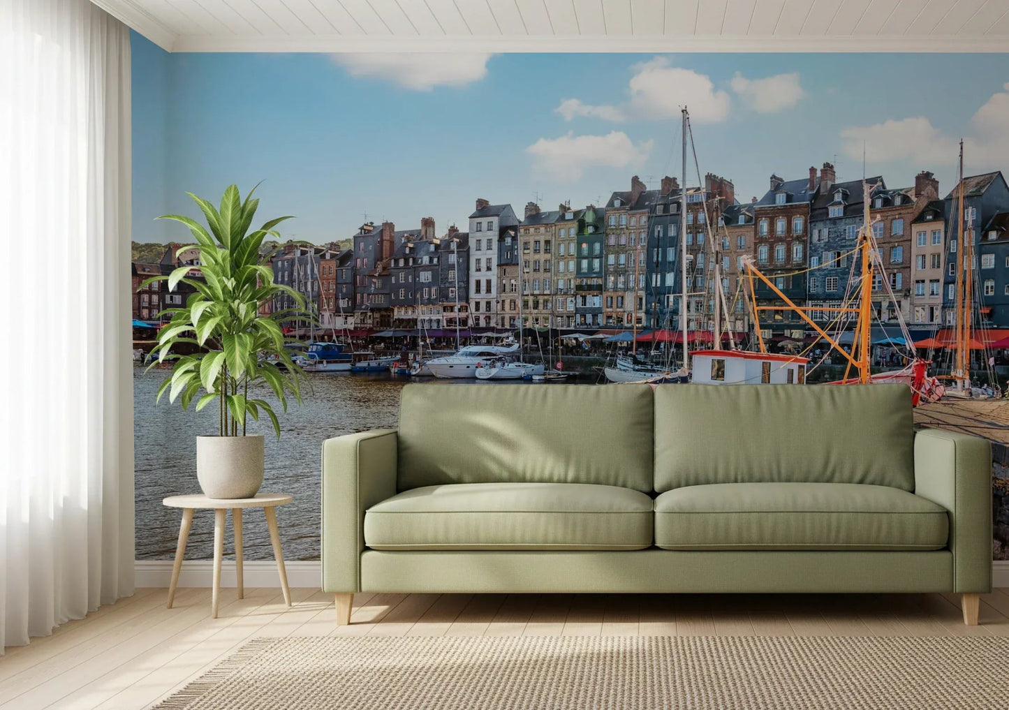 Honfleur Harbor Charm Wall Mural