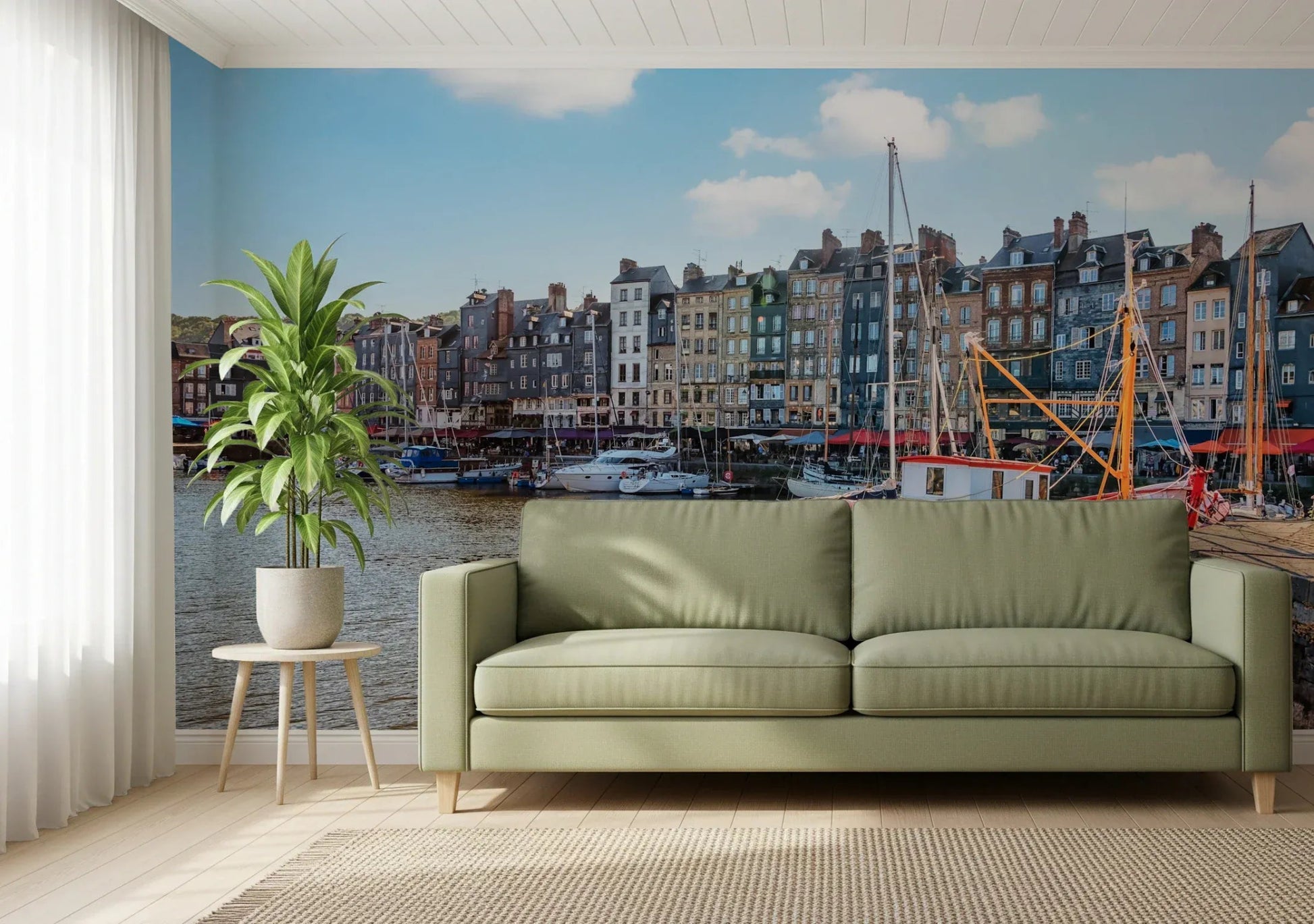 Honfleur Harbor Charm Wall Mural