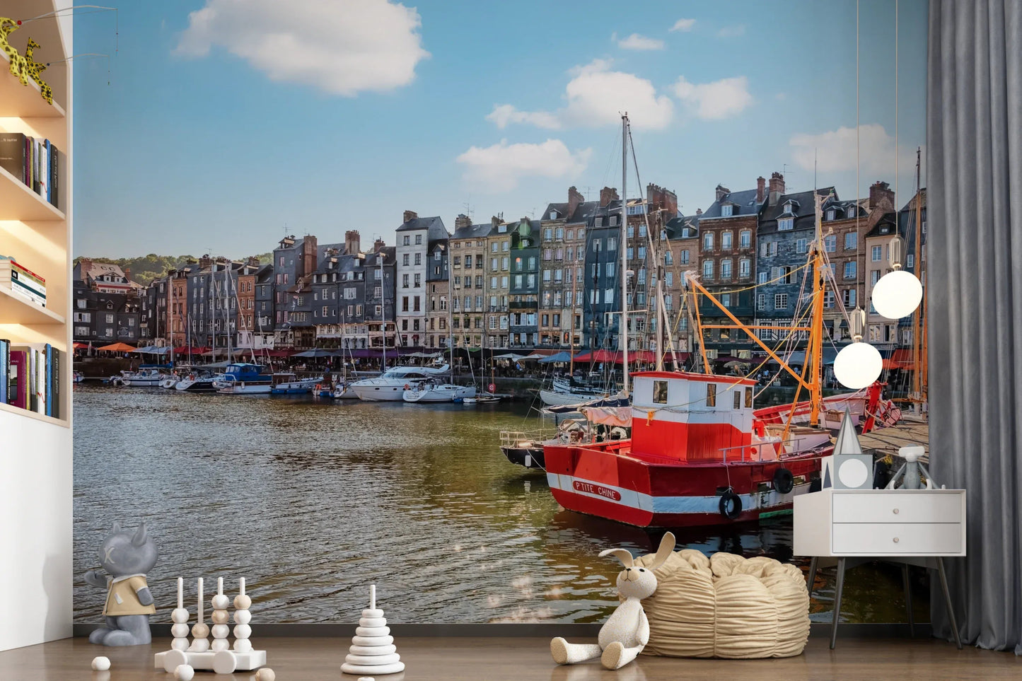 Honfleur Harbor Charm Wall Mural