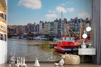 Honfleur Harbor Charm Wall Mural