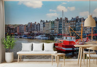 Honfleur Harbor Charm Wall Mural