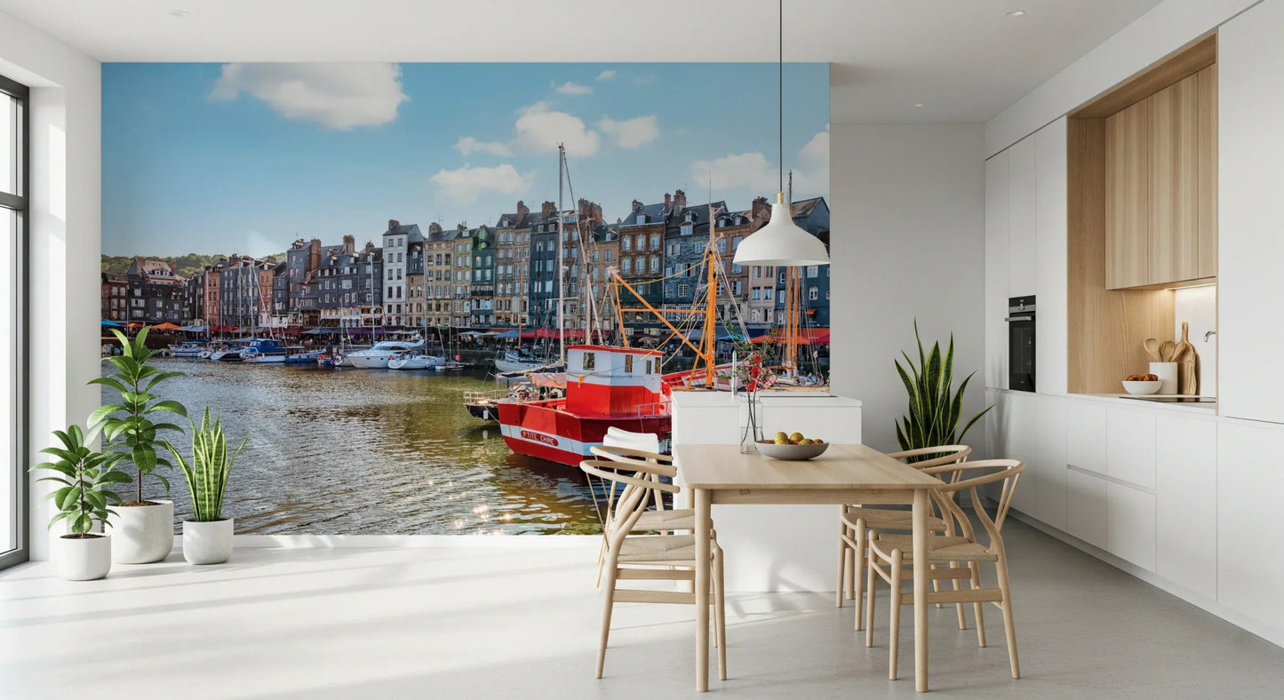 Honfleur Harbor Charm Wall Mural