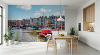 Honfleur Harbor Charm Wall Mural