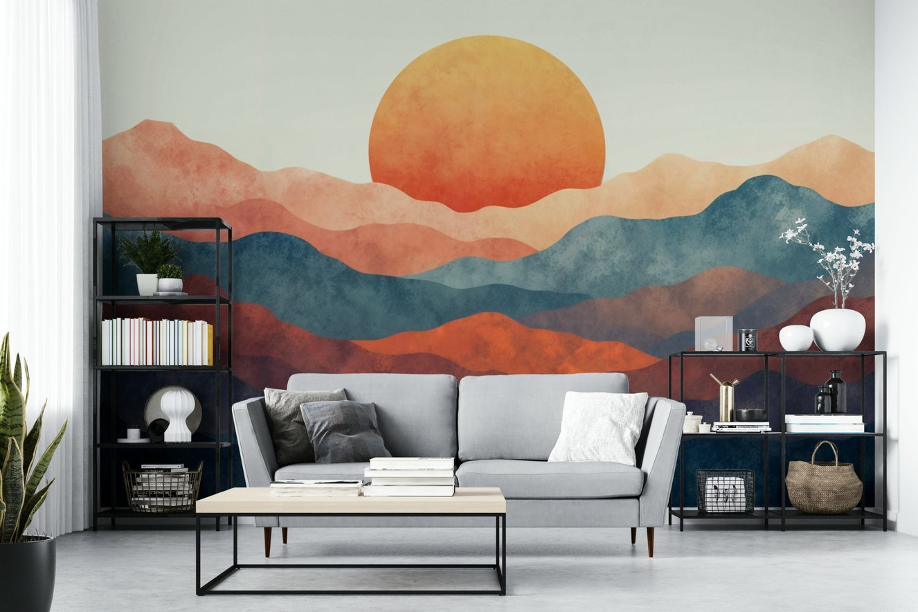 A beautiful abstract horizon wallpaper mural for a modern home.

