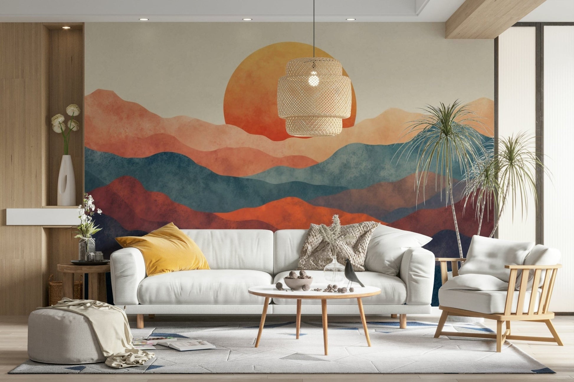 A serene subtle sky wall mural for your decor.

