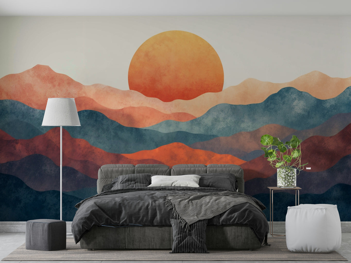 A beautiful modern sky wall mural for a living room.

