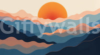 Horizon Layers Wall Mural for a creative studio environment