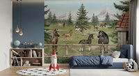 Horse Haven Horse Wall Mural with running foals and open land, GD9181