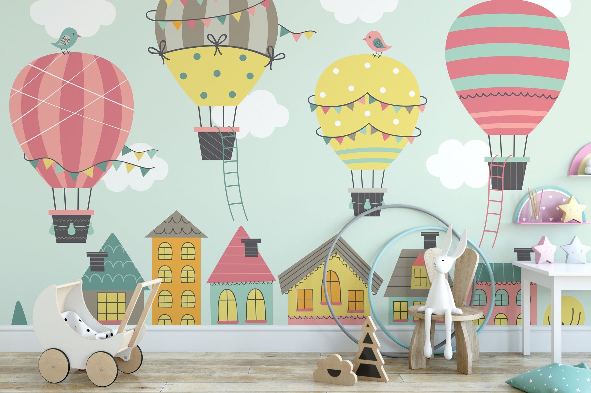 Hot Air Balloons Stick on Wallpaper