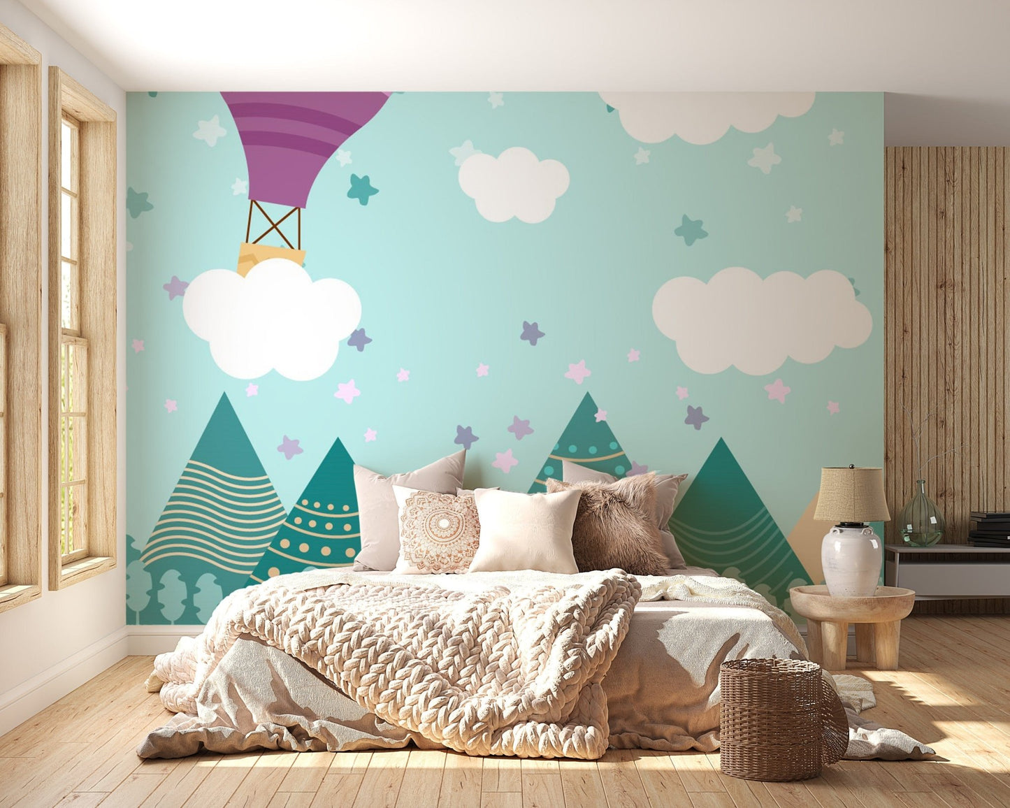 Hot Air Balloons Nursery Wallpaper Wall Mural - Giffywalls A291