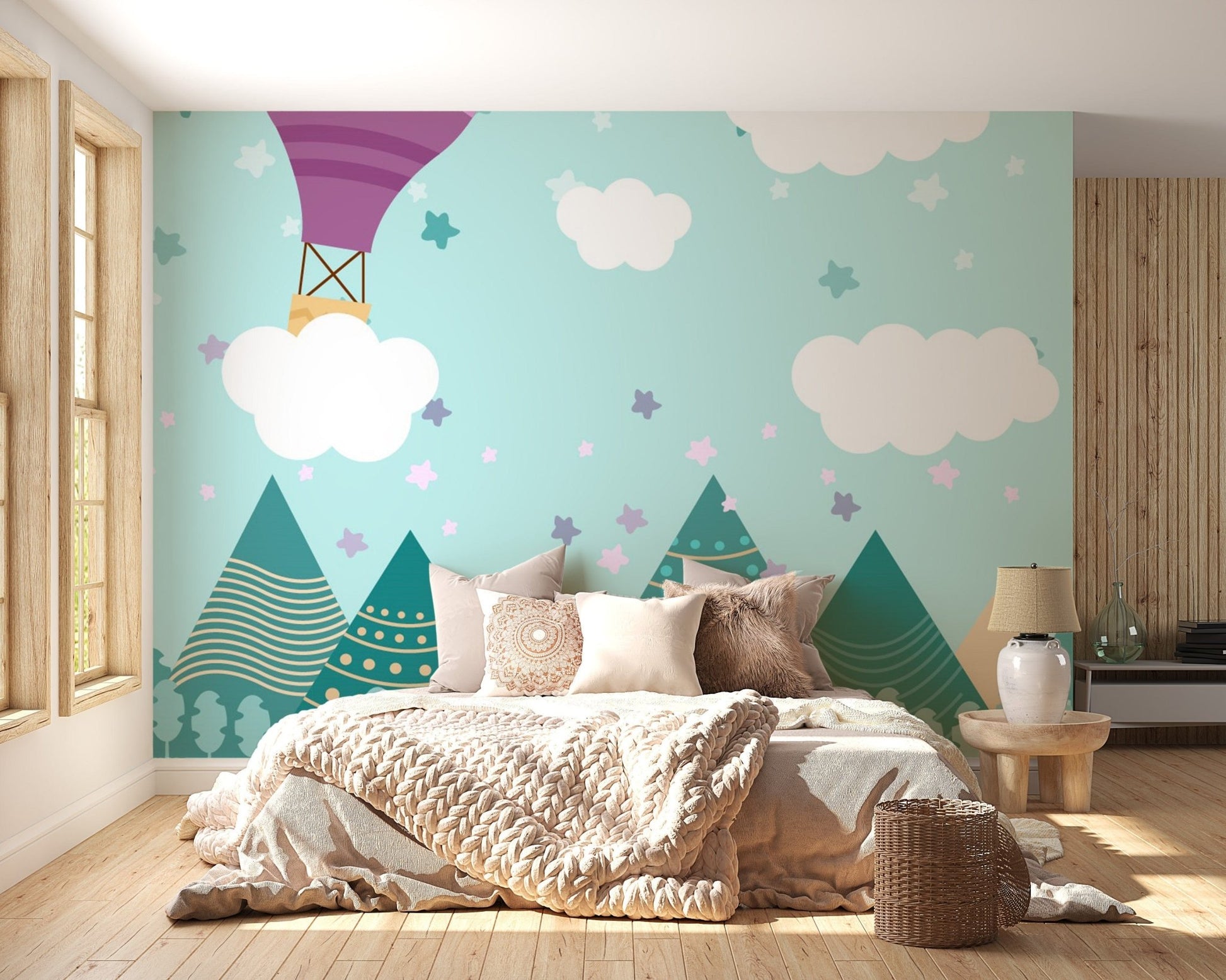 Hot Air Balloons Nursery Wallpaper Wall Mural - Giffywalls A291