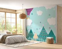Hot Air Balloons Nursery Wallpaper Wall Mural - Giffywalls A291
