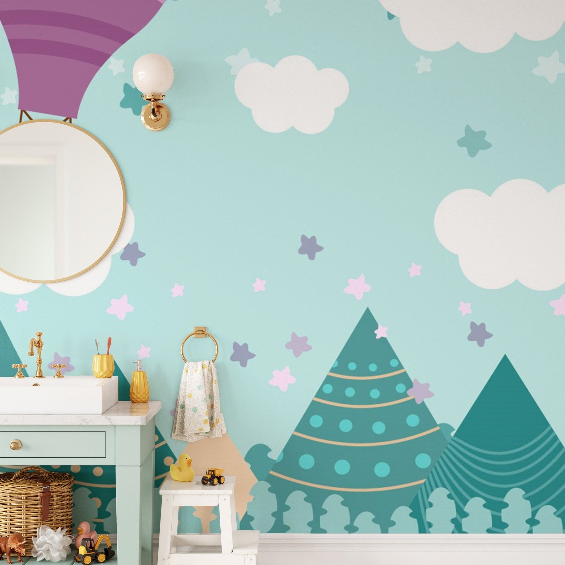 Hot Air Balloons Nursery Wallpaper Wall Mural - Giffywalls A291