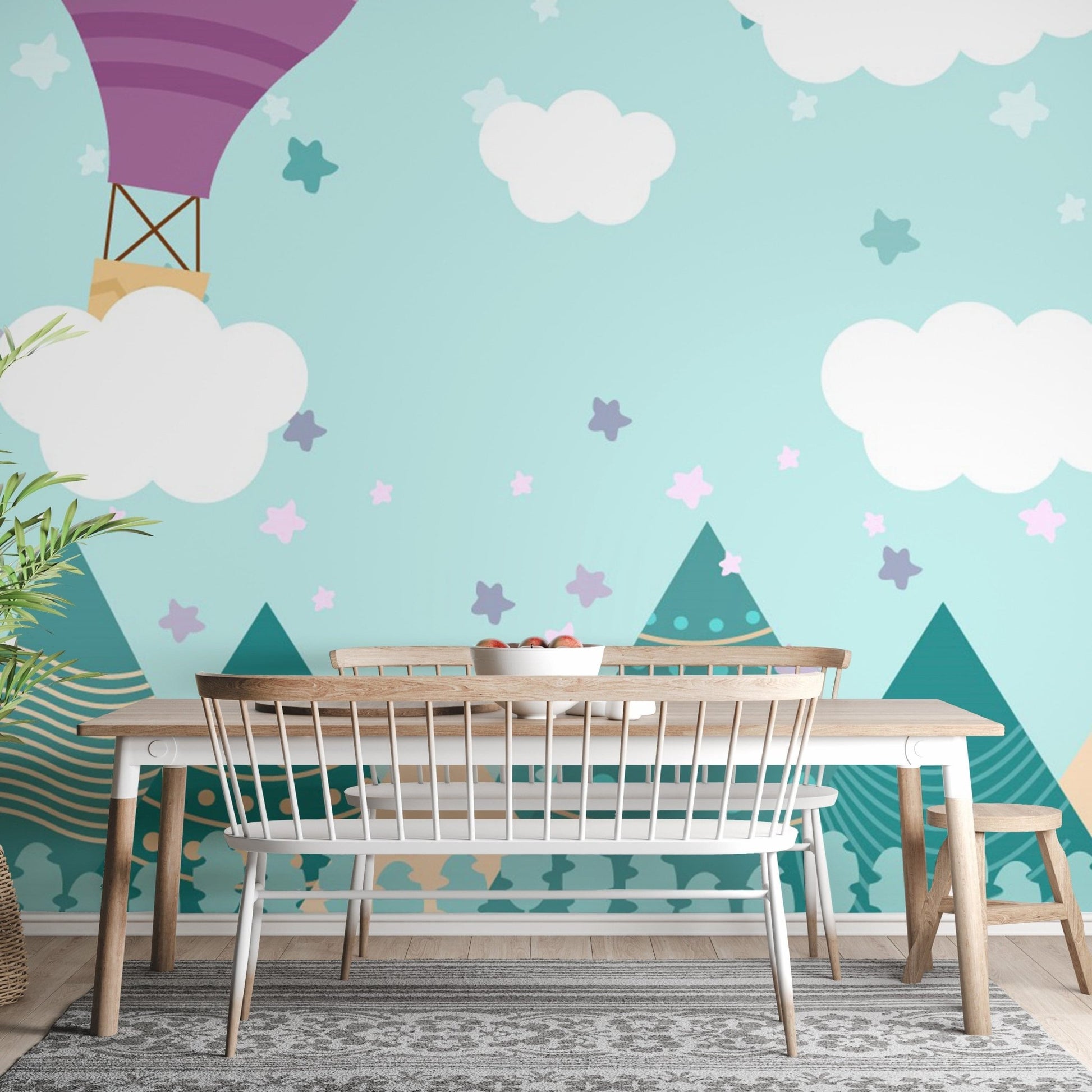 Hot Air Balloons Nursery Wallpaper Wall Mural - Giffywalls A291