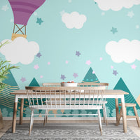 Hot Air Balloons Nursery Wallpaper Wall Mural - Giffywalls A291
