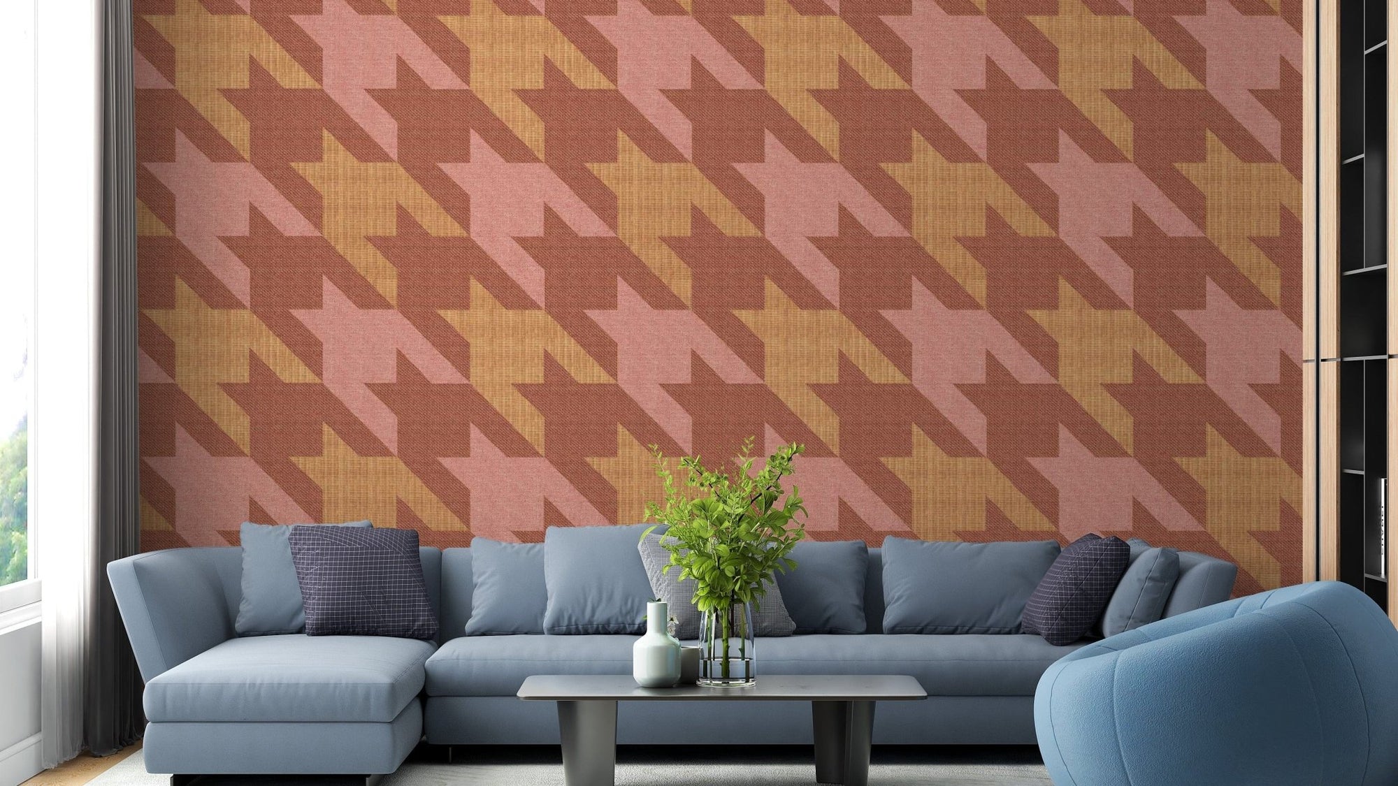 Classic houndstooth wall design pattern, B473A