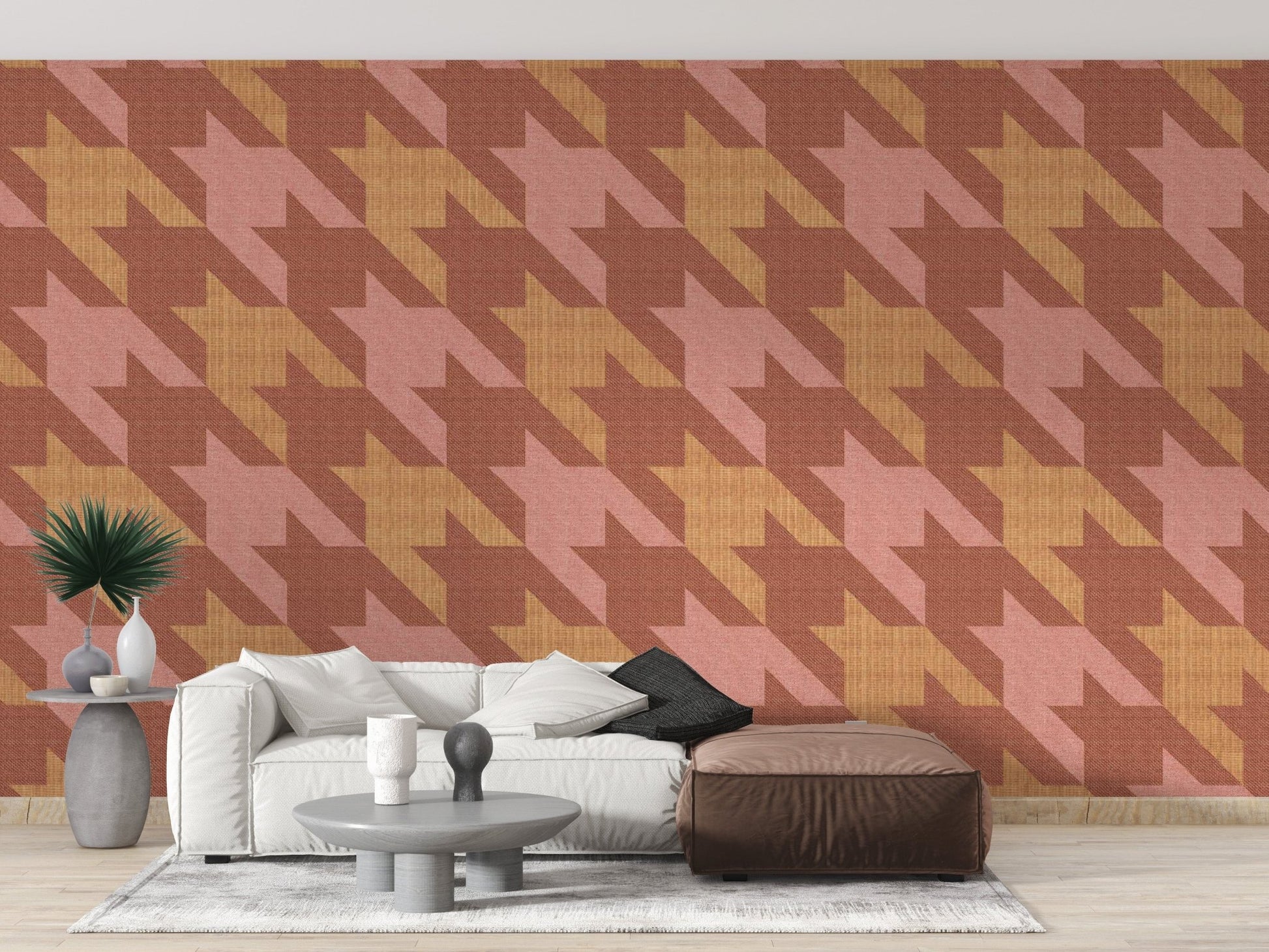 Houndstooth wallpaper for living room
