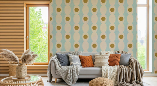 Mid-century Hourglass Echo Wallpaper geometric design, GD6526